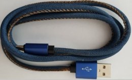 Kabel USB 2.0 Type C premium jeans 1 m