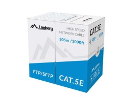 Kabel FTP Kat.5E CU 305 m drut szary