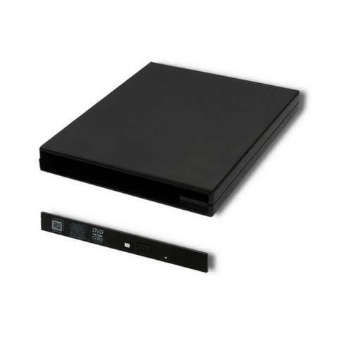 Obudowa/kieszeń na napęd optyczny CD/DVD SATA | USB2.0 | 9.5mm Obudowa/kieszeń na napęd optyczny CD/DVD SATA | USB2.0 | 9.5mm