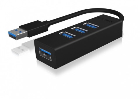 Hub IB-HUB1419-U3 USB 3.0 na 4-Port Type-A, Aluminium, czarny, Kabel 15cm Hub IB-HUB1419-U3 USB 3.0 na 4-Port Type-A, Aluminium, czarny, Kabel 15cm