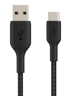 Kabel Braided USB-C USB-A 15cm czarny