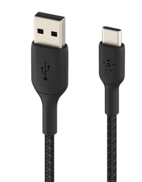 Kabel Braided USB-C USB-A 15cm czarny Kabel Braided USB-C USB-A 15cm czarny