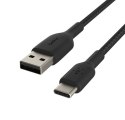 Kabel Braided USB-C USB-A 15cm czarny