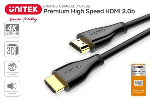 Kabel HDMI 2.0 PREMIUM CERTIFIED, 3M, M/M; C1049GB Kabel HDMI 2.0 PREMIUM CERTIFIED, 3M, M/M; C1049GB