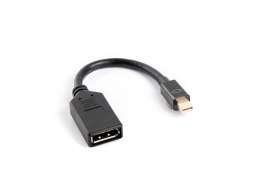 Adapter mini Displayport (M) -> DisplayPort (F) na kablu 10cm czarny