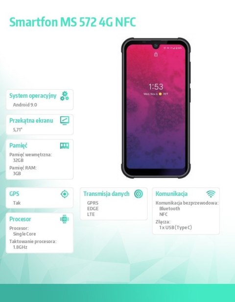 Smartfon MS 572 4G NFC Smartfon MS 572 4G NFC