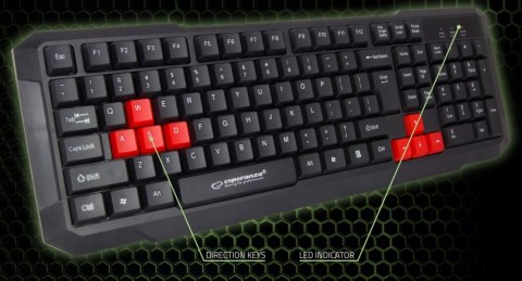 Klawiatura przewodowa dla graczy Usb Aspis Czerwona Klawiatura przewodowa dla graczy Usb Aspis Czerwona