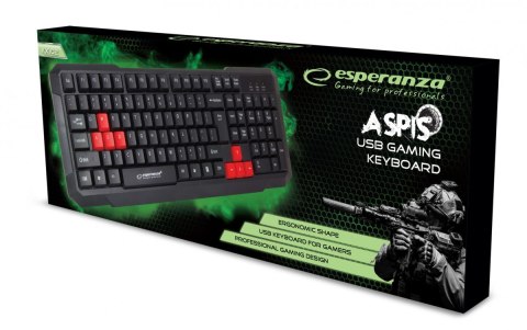 Klawiatura przewodowa dla graczy Usb Aspis Czerwona Klawiatura przewodowa dla graczy Usb Aspis Czerwona