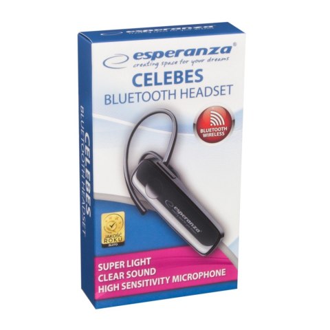 Słuchawka douszna bluetooth Celebes czarna Słuchawka douszna bluetooth Celebes czarna
