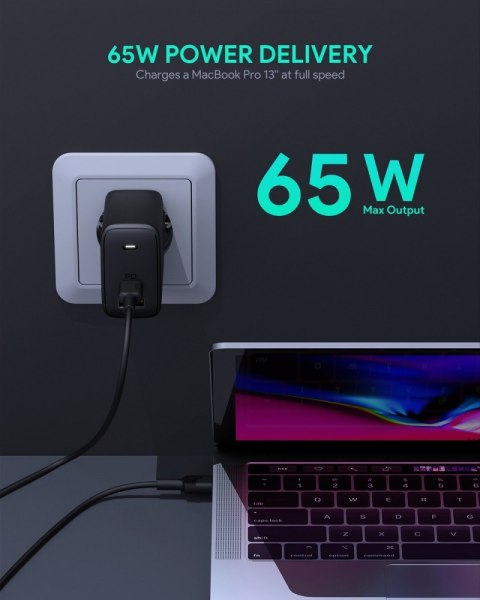 PA-B3 Omnia GaN ładowarka sieciowa 2xUSB Power Delivery (1xUSB A+1xUSB C) 65W 5.4A PA-B3 Omnia GaN ładowarka sieciowa 2xUSB Power Delivery (1xUSB A+1xUSB C) 65W 5.4A