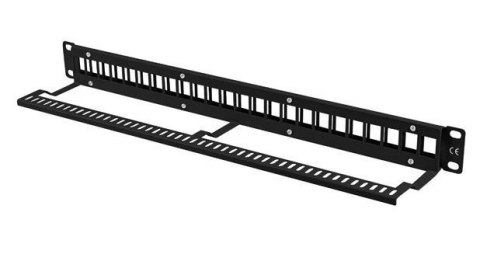 Patch panel pusty 24 porty 1U 19 cali czarny do modułów keystone Patch panel pusty 24 porty 1U 19 cali czarny do modułów keystone