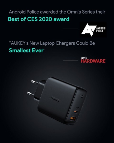 PA-B3 Omnia GaN ładowarka sieciowa 2xUSB Power Delivery (1xUSB A+1xUSB C) 65W 5.4A PA-B3 Omnia GaN ładowarka sieciowa 2xUSB Power Delivery (1xUSB A+1xUSB C) 65W 5.4A
