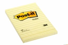 Bloczek samoprzylepny POST-IT w linię (660), 102x152mm, 1x100 kart., żółty