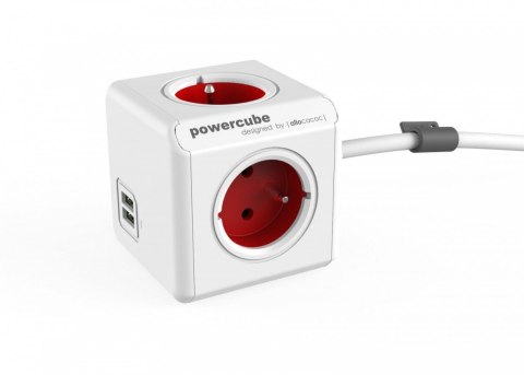 Listwa zasilająca PowerCube Extended USB 1,5m 2402RD/FREUPC Czerwona Listwa zasilająca PowerCube Extended USB 1,5m 2402RD/FREUPC Czerwona
