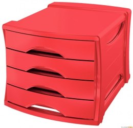 Pojemnik z 4 szufladami EUROPOST VIVIDA czerwony ESSELTE 623960