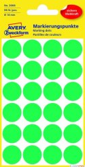 Kółka do zaznaczania kolorowe, 96 etyk./op., Q18 mm, zielone Avery Zweckform, 3006