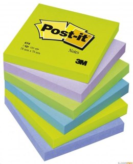 Bloczek samoprzylepny POST-IT_ (654N), 76x76mm, 1x100 kart., jaskrawy zielony