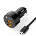 CC-T8 ultraszybka ładowarka samochodowa 2xUSB Quick Charge 3.0 6A 36W