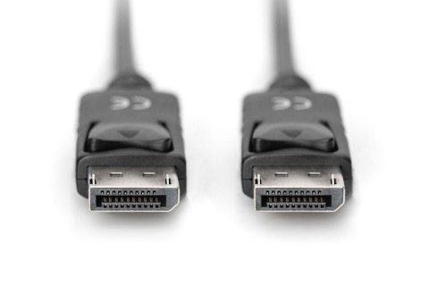 Kabel połączeniowy DisplayPort z zatrzaskami 4K 60Hz UHD Typ DP/DP M/M czarny 1m