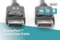 Kabel połączeniowy DisplayPort z zatrzaskami 4K 60Hz UHD Typ DP/DP M/M czarny 2m