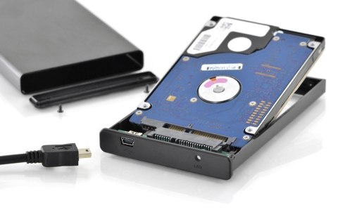Obudowa zewnętrzna USB 2.0 na dysk SSD/HDD 2.5" SATA II, 9.5/7.5mm, aluminiowa Obudowa zewnętrzna USB 2.0 na dysk SSD/HDD 2.5" SATA II, 9.5/7.5mm, aluminiowa