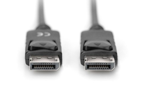 Kabel połączeniowy DisplayPort z zatrzaskami 1080p 60Hz FHD Typ DP/DP M/M czarny 5m Kabel połączeniowy DisplayPort z zatrzaskami 1080p 60Hz FHD Typ DP/DP M/M czarny 5m