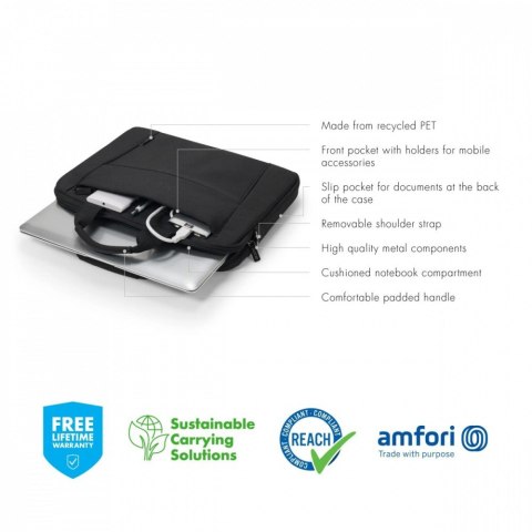 Torba Eco Slim Case BASE 15-15.6 cala czarna Torba Eco Slim Case BASE 15-15.6 cala czarna