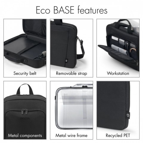 Torba Eco Slim Case BASE 15-15.6 cala czarna Torba Eco Slim Case BASE 15-15.6 cala czarna