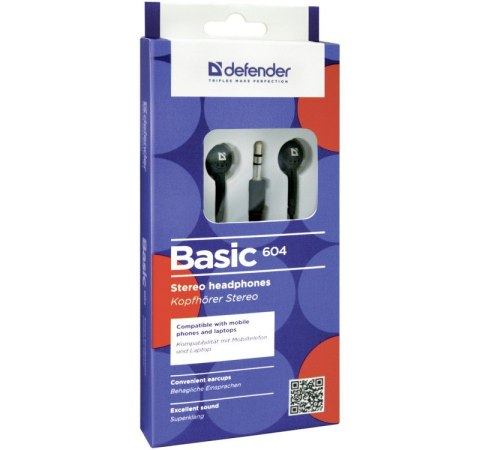 Słuchawki przewodowe, douszne BASIC 604 Słuchawki przewodowe, douszne BASIC 604