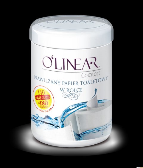 Nawilżany papier toaletowy w rolce/tubie 140+10szt.gratis Olinear