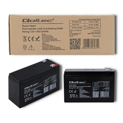 Akumulator żelowy | 12V | 9Ah | max.90A | AGM Akumulator żelowy | 12V | 9Ah | max.90A | AGM