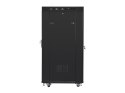 Szafa instalacyjna rack stojąca 19 27U 600x800 czarna, drzwi perforowane LCD (Flat Pack)