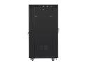 Szafa instalacyjna rack stojąca 19 27U 600x800 czarna, drzwi perforowane LCD (Flat Pack)