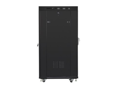 Szafa instalacyjna rack stojąca 19 27U 600x800 czarna, drzwi perforowane LCD (Flat Pack) Szafa instalacyjna rack stojąca 19 27U 600x800 czarna, drzwi perforowane LCD (Flat Pack)