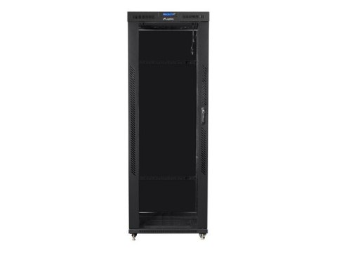 Szafa instalacyjna rack stojąca 19 42U 800x800 czarna, drzwi szklane LCD (Flat pack)