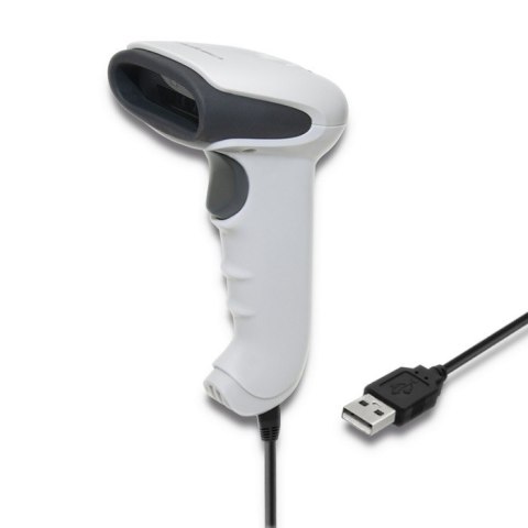Czytnik kodów kreskowych 1D | CCD | USB | Biały Czytnik kodów kreskowych 1D | CCD | USB | Biały