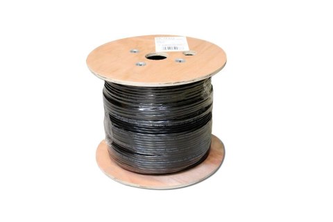 Kabel teleinformatyczny instalacyjny zewnętrzny żelowany kat.5e, U/UTP, Fca, drut, AWG24/1, PE, 305m, czarny, szpula Kabel teleinformatyczny instalacyjny zewnętrzny żelowany kat.5e, U/UTP, Fca, drut, AWG24/1, PE, 305m, czarny, szpula