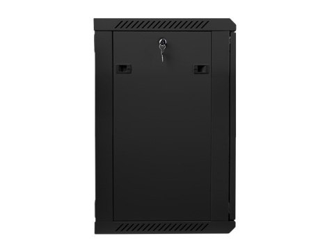 Szafa instalacyjna wisząca 19'' 15U 600X450mm czarna (drzwi szklane) Szafa instalacyjna wisząca 19'' 15U 600X450mm czarna (drzwi szklane)