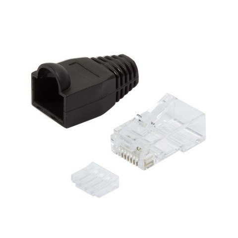 Wtyki RJ45 CAT.6 100szt. UTP z osłoną, czarne Wtyki RJ45 CAT.6 100szt. UTP z osłoną, czarne