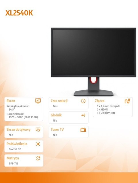 Monitor BENQ XL2540K LED 1ms/12MLN:1/HDMI/GAMING Monitor BENQ XL2540K LED 1ms/12MLN:1/HDMI/GAMING