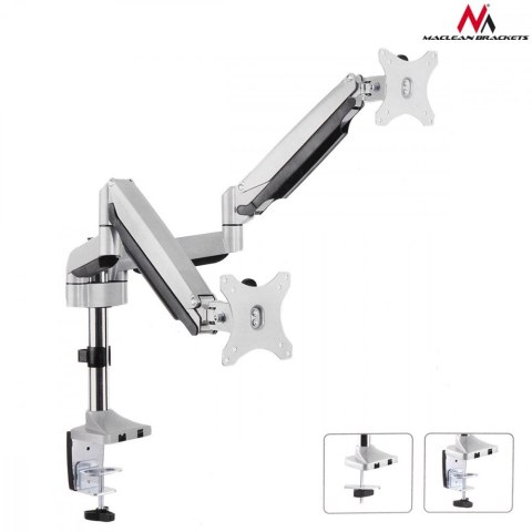 Uchwyt biurkowy na dwa monitory ze sprężyną 13"-32" 9kg MC-765 Uchwyt biurkowy na dwa monitory ze sprężyną 13"-32" 9kg MC-765