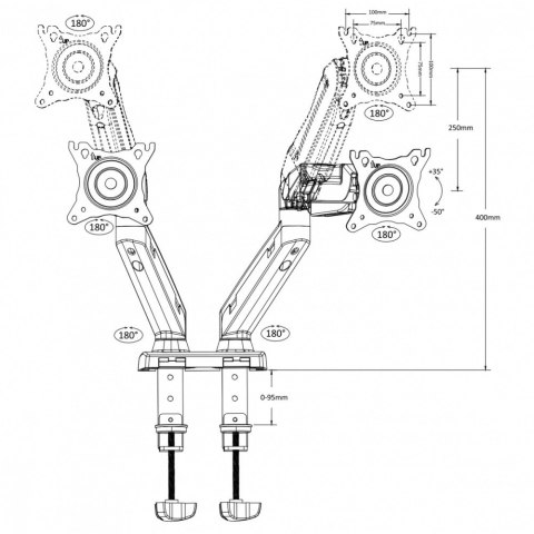 Uchwyt Na 2 Monitory 13-27 8kg MC-861 Uchwyt Na 2 Monitory 13-27 8kg MC-861