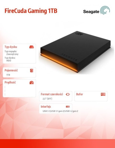 Dysk FireCuda Gaming 1TB 2,5E Dysk FireCuda Gaming 1TB 2,5E
