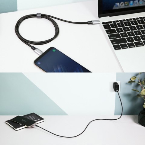 CB-CD5 nylonowy kabel USB C - USB C | 1m | 5 Gbps | 5A | 60W PD | 20V CB-CD5 nylonowy kabel USB C - USB C | 1m | 5 Gbps | 5A | 60W PD | 20V