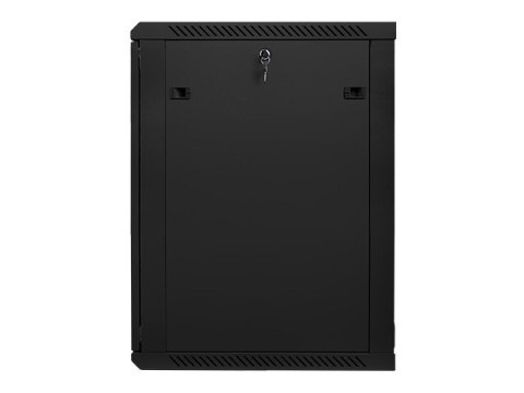 Szafa instalacyjna wisząca 19'' 18U 600X600mm czarna (drzwi szklane) Szafa instalacyjna wisząca 19'' 18U 600X600mm czarna (drzwi szklane)