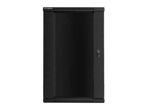 Szafa instalacyjna wisząca 19'' 22U 600X450mm czarna (drzwi szklane) Szafa instalacyjna wisząca 19'' 22U 600X450mm czarna (drzwi szklane)