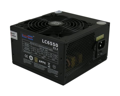 ZASILACZ 550W LC6550 V2.3 80+ Bronze 120 mm 4 x SATA 4 x PATA 1x PCIe BLACK Active PFC ZASILACZ 550W LC6550 V2.3 80+ Bronze 120 mm 4 x SATA 4 x PATA 1x PCIe BLACK Active PFC