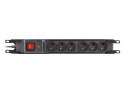 Listwa przeciwprzepięciowa rack 19cali M6 3m 6x230V czarna M6/30/R/CZ