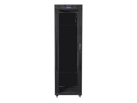 Szafa instalacyjna rack stojąca 19 42u 600x600 czarna, drzwi szklane lcd (Flat pack) Szafa instalacyjna rack stojąca 19 42u 600x600 czarna, drzwi szklane lcd (Flat pack)