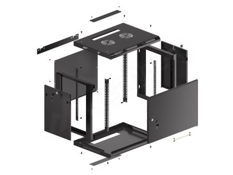 Szafa wisząca 19 9U 600x450 cz WF01-6409-00B Szafa wisząca 19 9U 600x450 cz WF01-6409-00B
